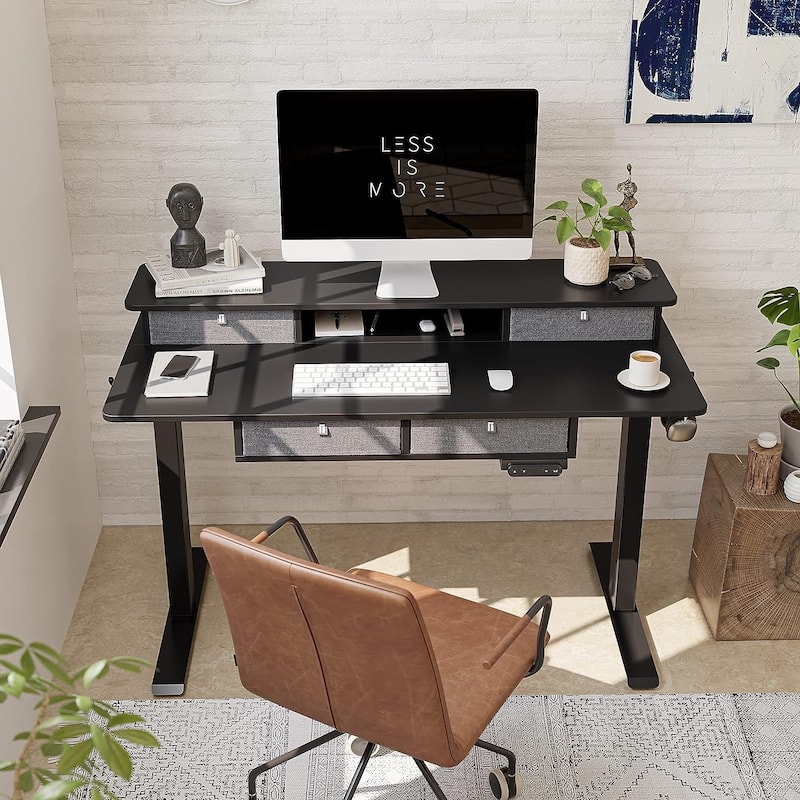 FEZIBO/Home Office Furniture/Wood/Standing Desk With 4 Drawers/Desks