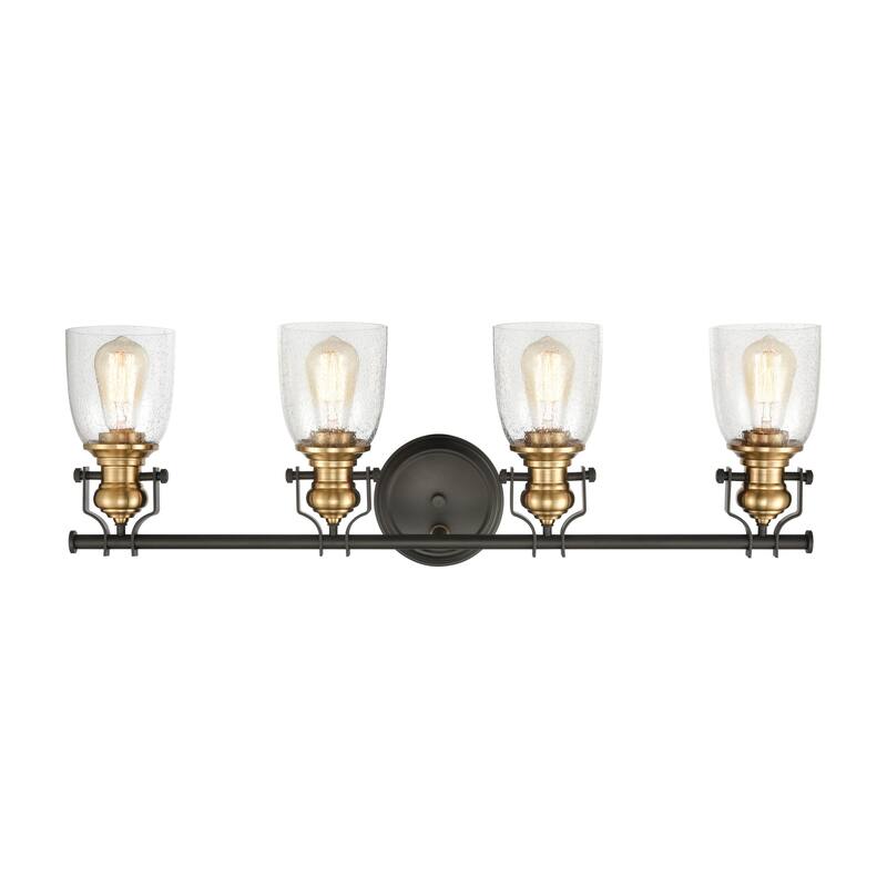 Elk Home Chadwick Oiled Bronze With Seedy Glass 4 Light Vanity Light