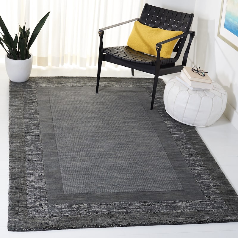 SAFAVIEH Handmade Impressions Nazmie Modern Wool Rug - 5' x 8' - Charcoal/Blue
