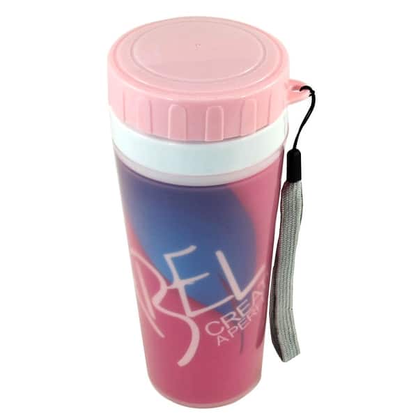 Unique Bargains Travel Portable Pink Plastic Round Cap Reusable Water