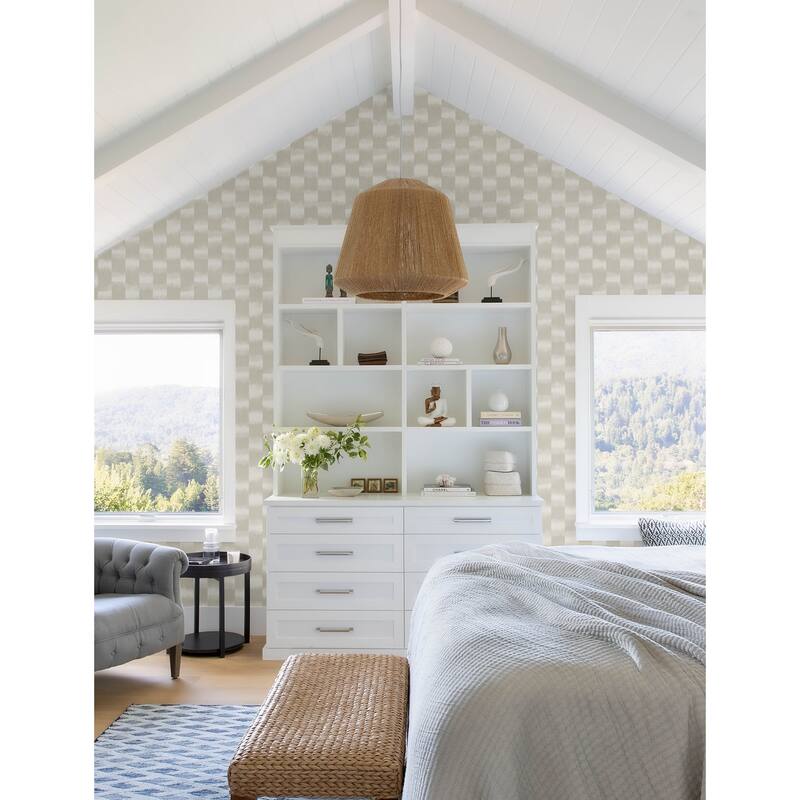 A-Street Prints Baldwin Pearl Shibori Stripe Wallpaper