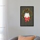 preview thumbnail 7 of 10, iCanvas "Festive Wreath White Cat" by Kim Haskins Framed