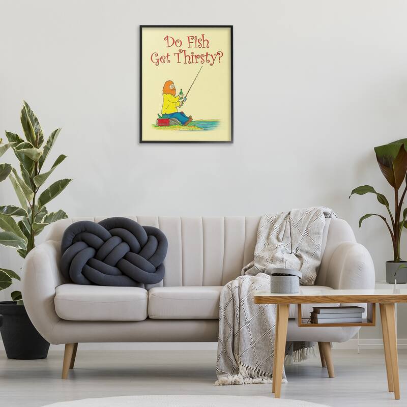 Stupell Do Fish Get Thirsty Humor Framed Giclee Art Design By Roger Straub