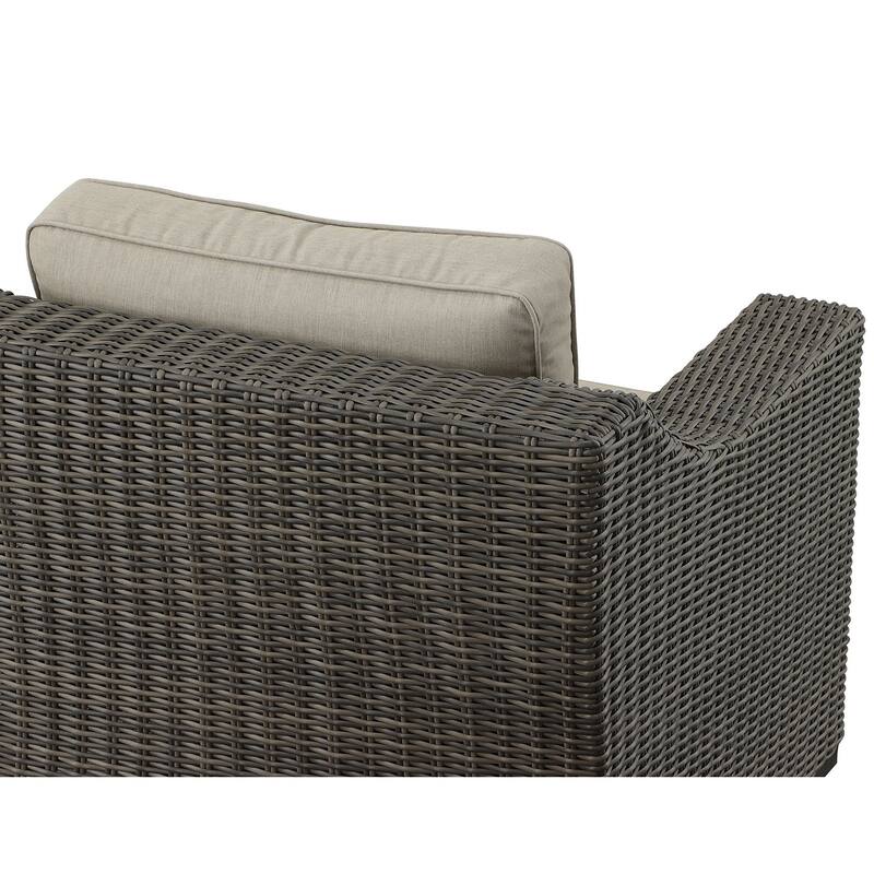 Jarrow Wicker Lounge Chair, Brown/ Gray