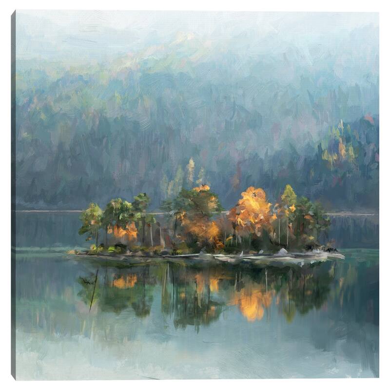 Lake Escape Square by Studio Arts Canvas Art Print