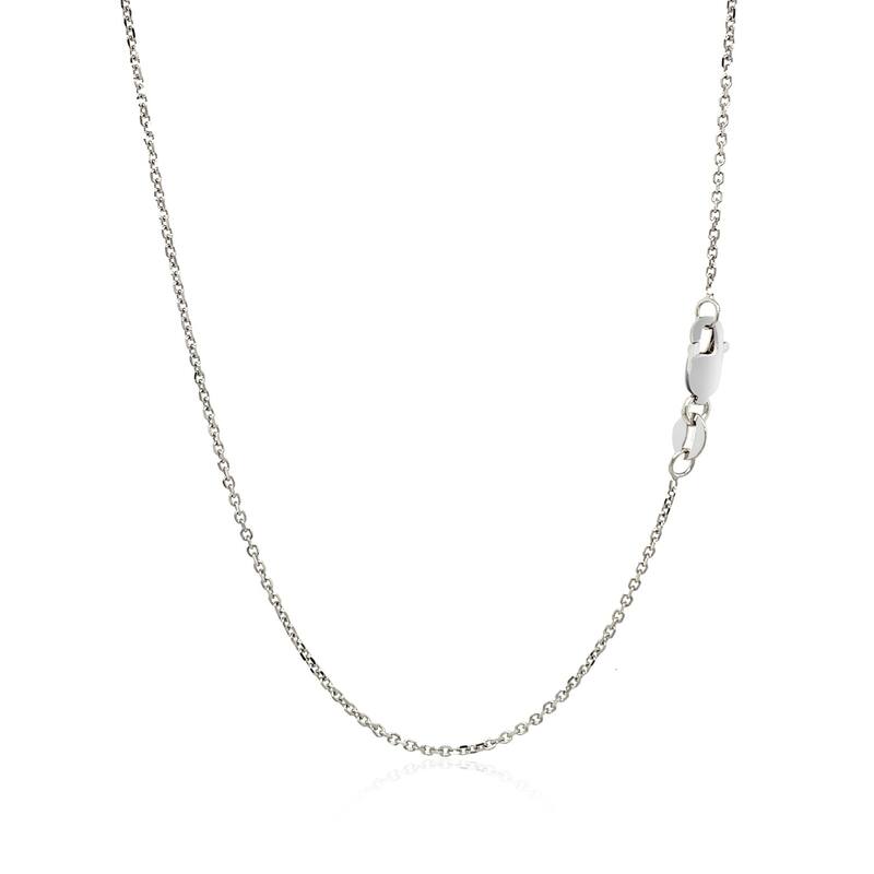 MayaMila 10k White Gold Cable Chain 1.1mm