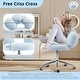 preview thumbnail 16 of 22, Armless Desk Chair Makeup Vanity Chair with Wheels and Adjustable Height Office Chair Criss Cross Cross-Legged Chair