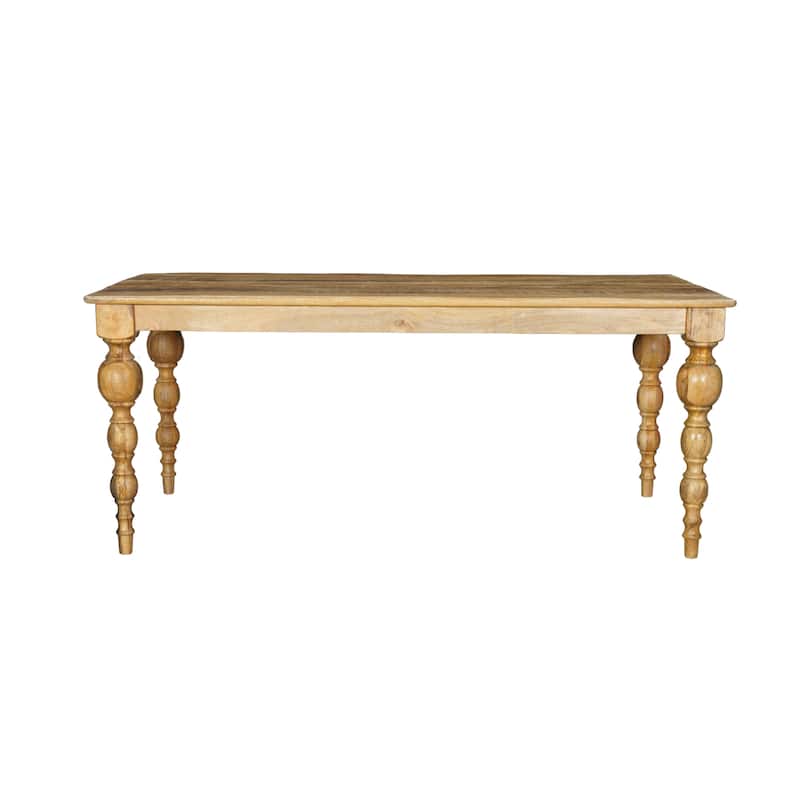 HomeRoots 72" Natural Solid Wood Dining Table - 72.00 in. x 30.00 in. x 39.00 in.