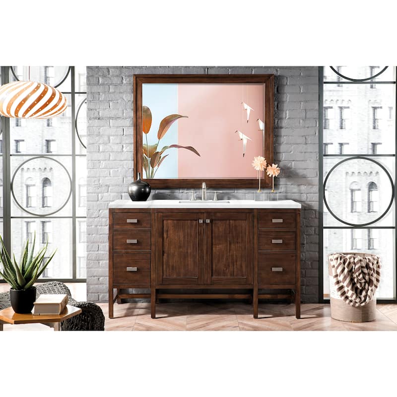 James Martin Vanities Addison 60" Single Vanity, Mid Century Acacia