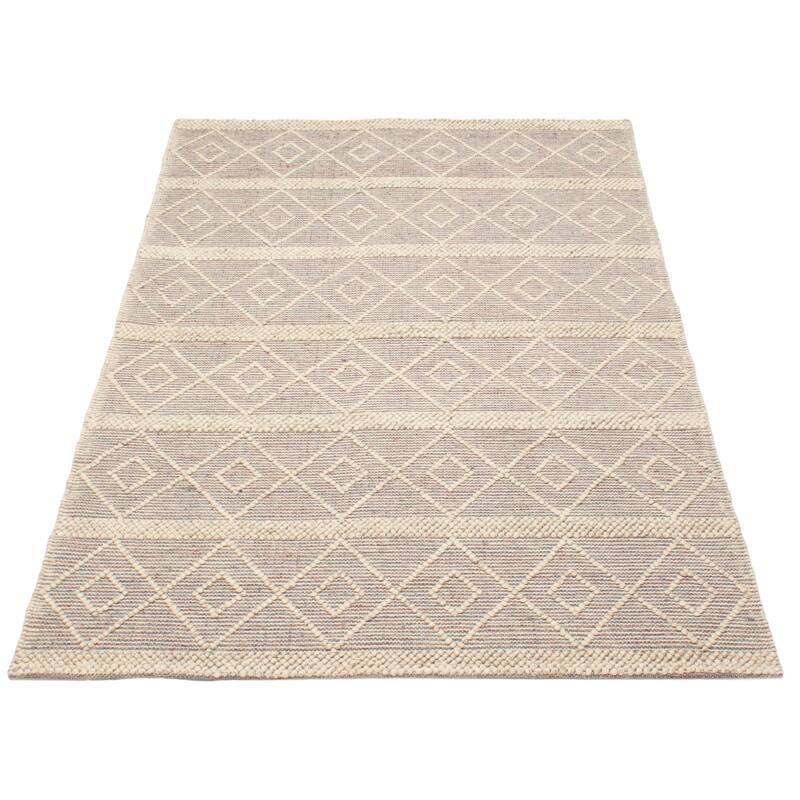ECARPETGALLERY Braid weave Sienna Cream Wool Rug - 4'11 x 7'9