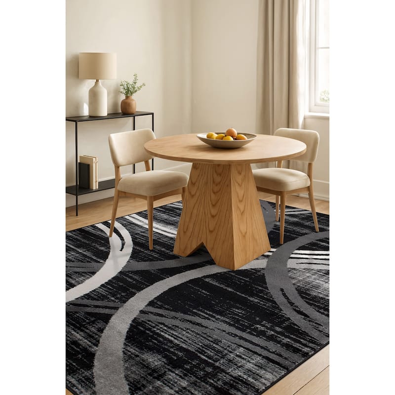 World Rug Gallery Contemporary Abstract Circles Design Area Rug