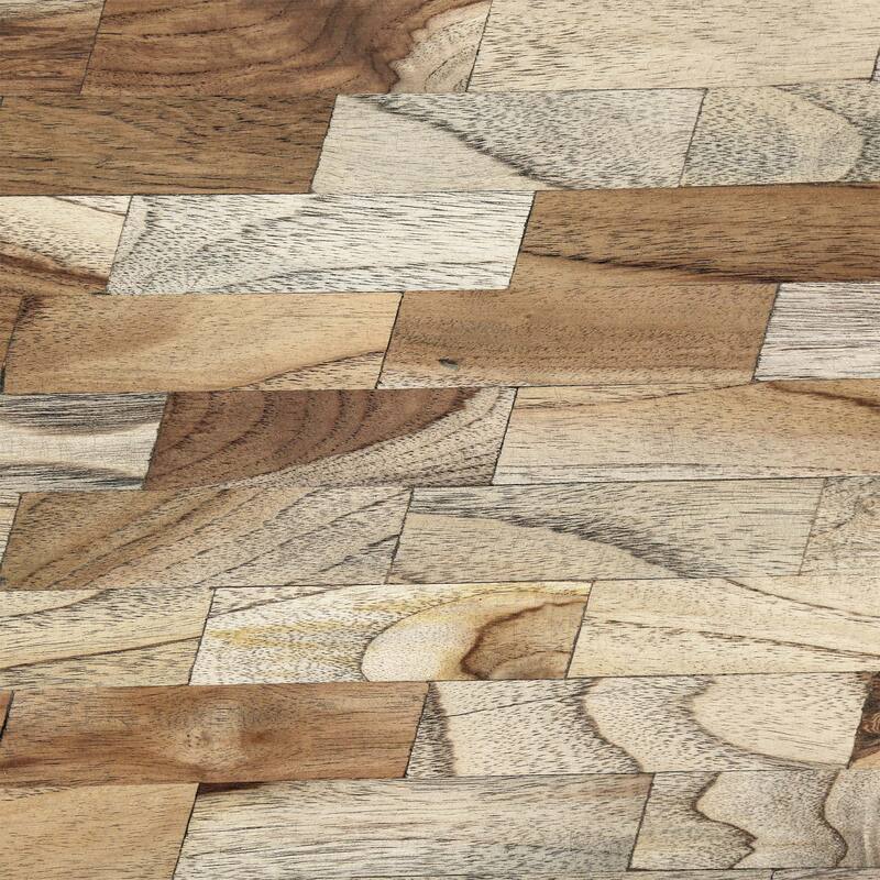 18.75" Modern Handcrafted Designed Coffee Table with Wood Tabletop and Unique V-Shaped Legs