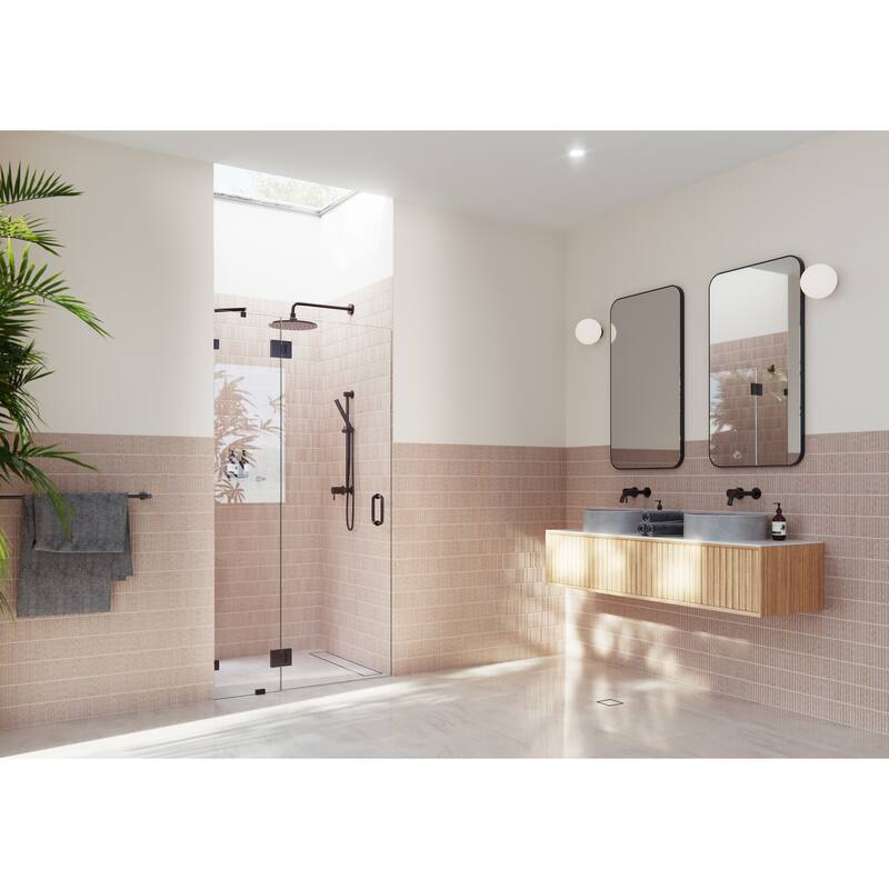 Glass Warehouse 78" x 36.75" Frameless Shower Door - Glass Hinge - Oil Rubbed Bronze