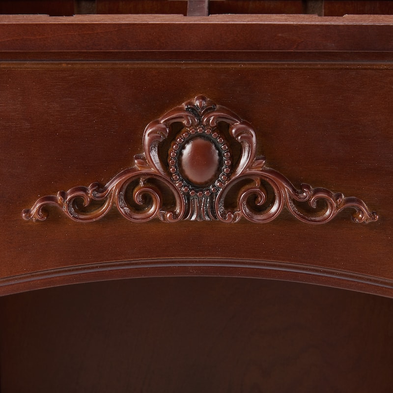 Traditional End Table with Charging Station and Storage, Ideal for Bedroom and Living Room