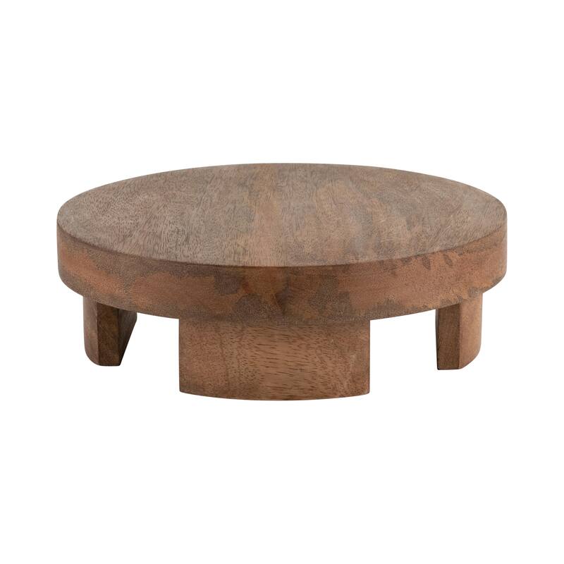 Sagebrook Home Neutral Farmhouse Wood Riser Tray