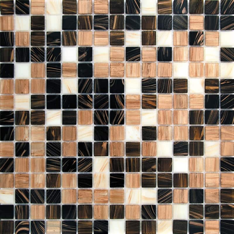 Apollo tile 12" x 12" Mingles Glossy Brown Beige Glass Tile (20 sq ft/case) - 20 Pack