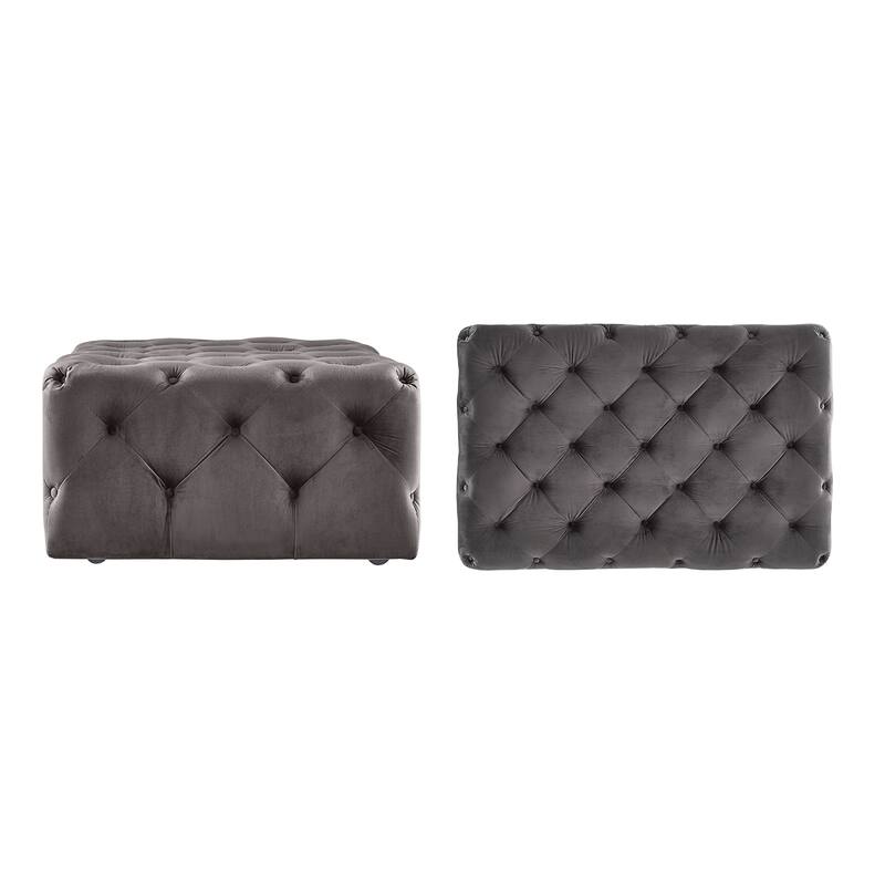 Gdansk Rectangular Tufted Ottoman with Casters