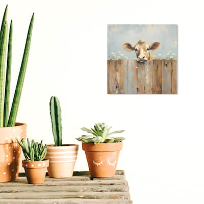 Wynwood Studio Canvas Animals Calf s Sweet Look Brown and Light Brown Farmhouse Wall Art Canvas Print