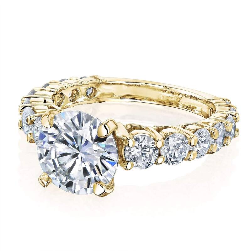 Annello by Kobelli The Lavish 14k Solid Gold 3 1/4 CTW FO Moissanite and Diamond Engagement Ring