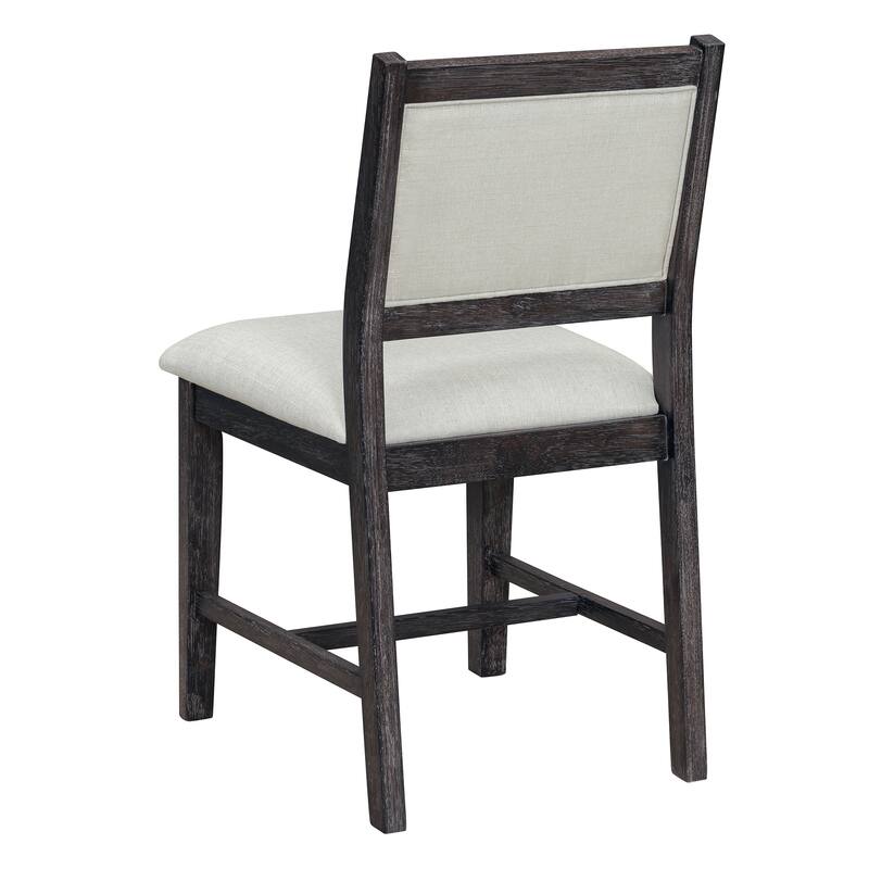 Retro 7-Piece Dining Table Set with Upholstered Chairs and Solid Wood Frame for Stylish Gatherings