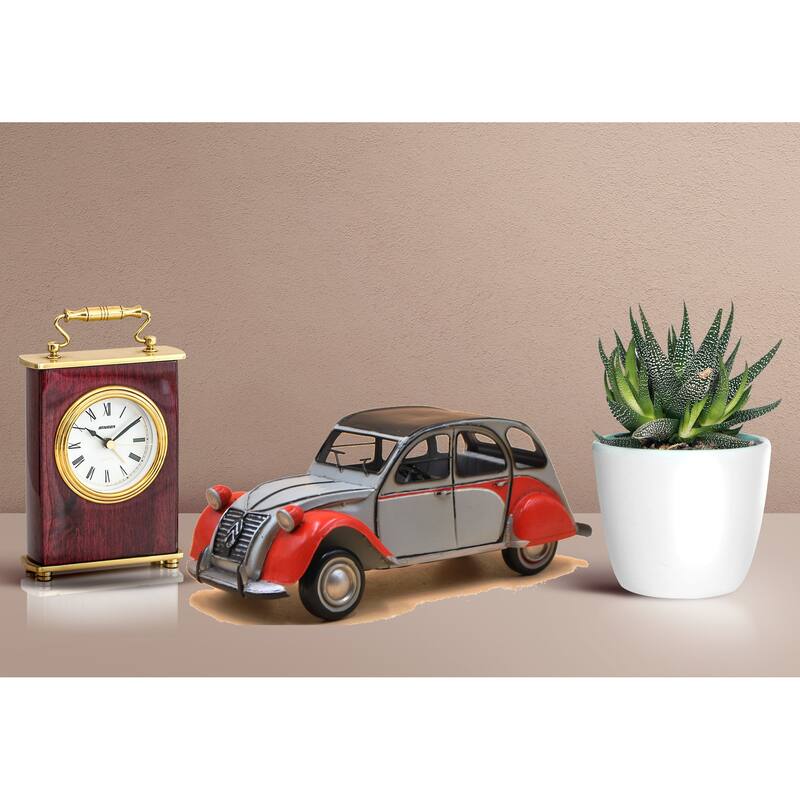 Handmade Grey And Red Medium Scale Tinplate 1952 Citroen Vintage Car Figurine