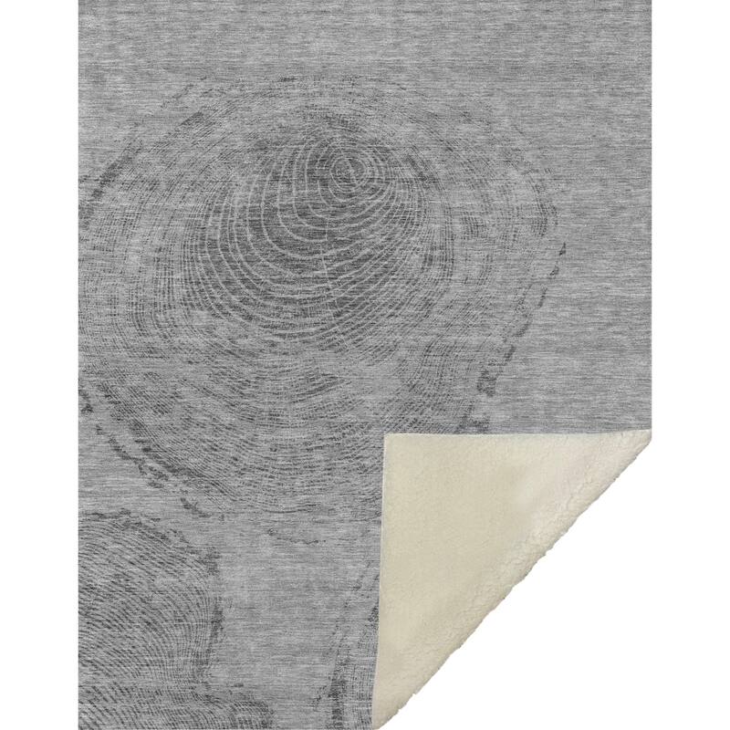 Premium Machine Washable Modern Wood Grain Sherpa Throw Blanket