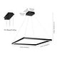 preview thumbnail 9 of 19, Nero Square Contemporary Modern Metal Integrated LED Chandelier, Black by JONATHAN Y