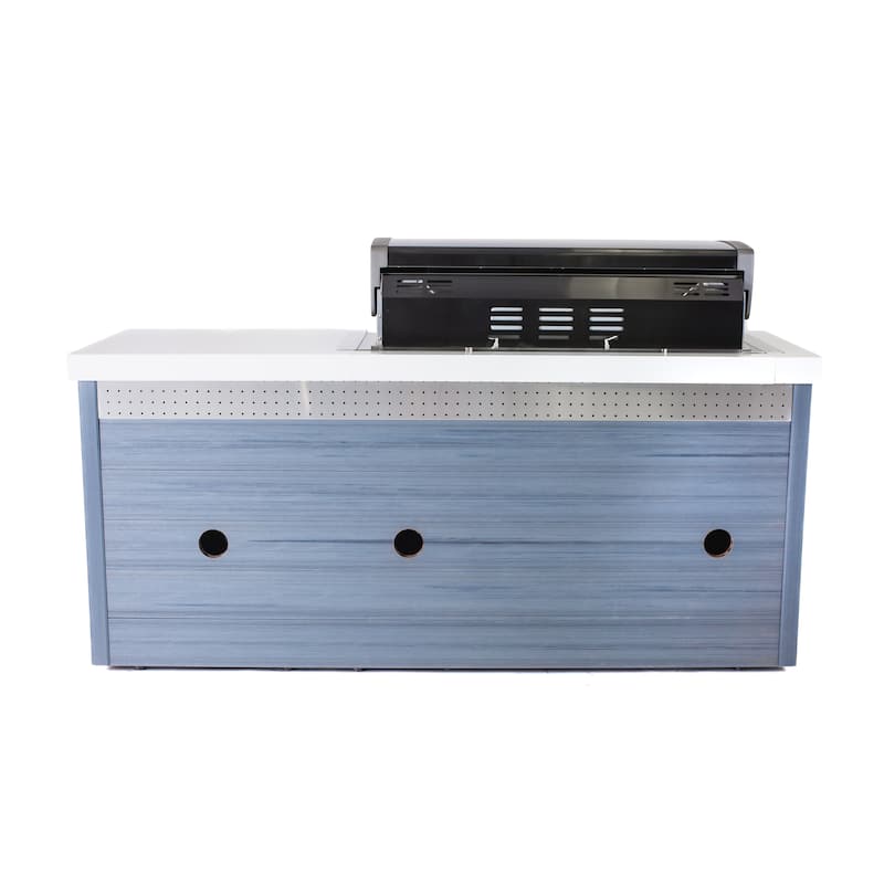 Mont Alpi MA805-AWBSS Artwood Polyethylene Frame 6-burner Stainless Steel Outdoor Kitchen Island Grill + Refrigerator - N/A