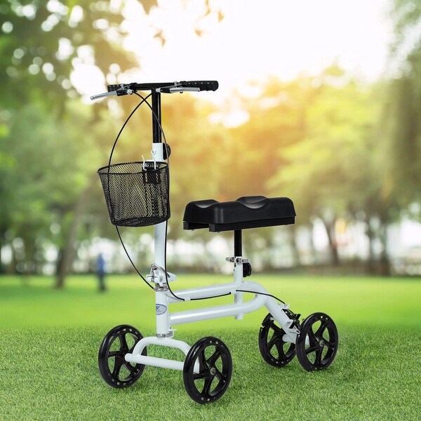 Costway Steerable Knee Walker Deluxe Medical Knee Scooter w