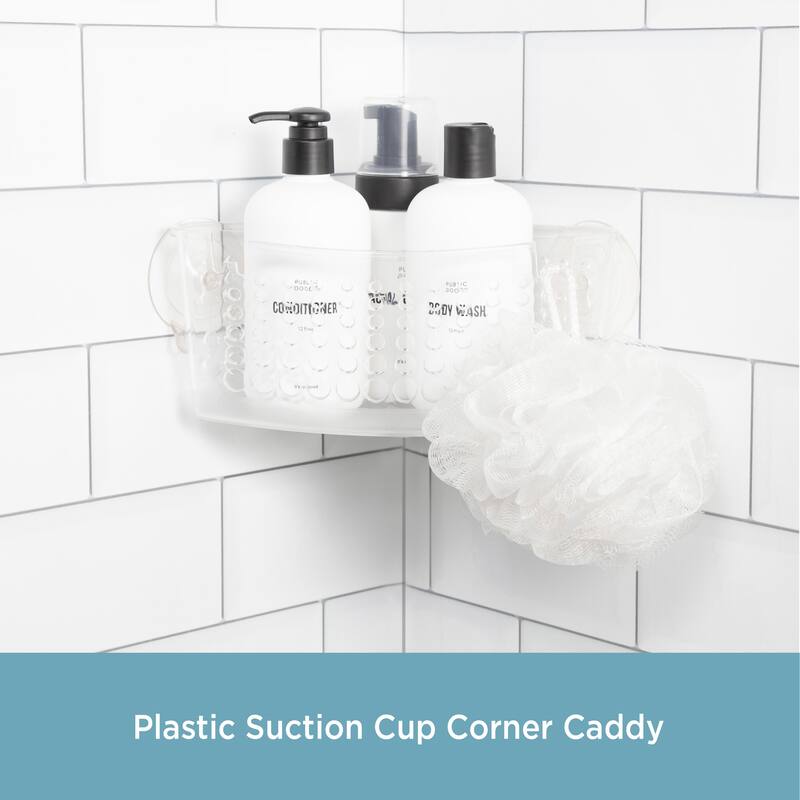 Kenney Suction Cup Corner Basket Shower Caddy - Clear