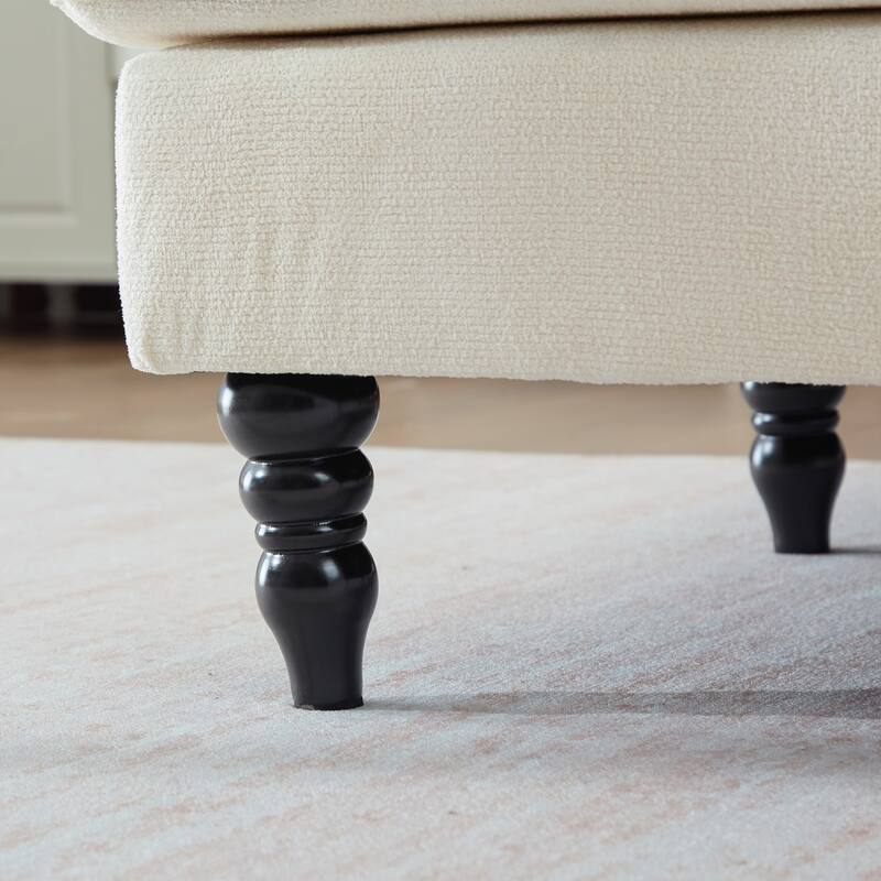 Modern Minimalist Chenille Fabric Chaise Lounge Recliner Single Sofa Living Room Bedroom