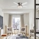 preview thumbnail 2 of 5, Modern 5-Blade Silver Crystal Low Profile Ceiling Fan with Remote Control - 48 Inches