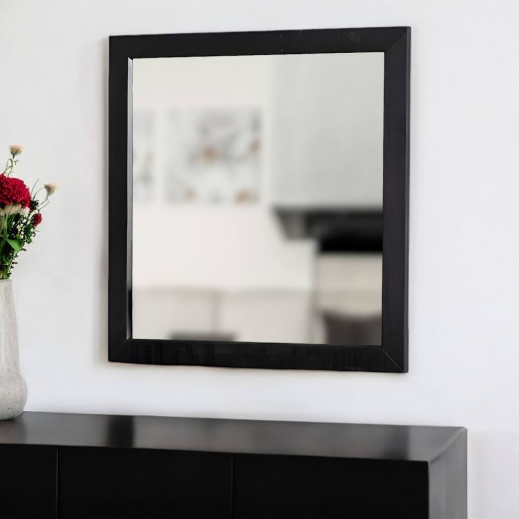 HomeRoots 28" Dark Brown Solid Wood Framed Accent Mirror - Dark Brown - 47' X '28' X '2