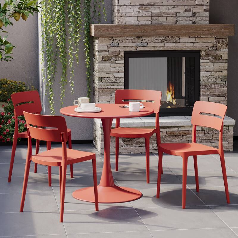 Frond and Form Outdoor Stacking Dining Side Chair (Set of 4)