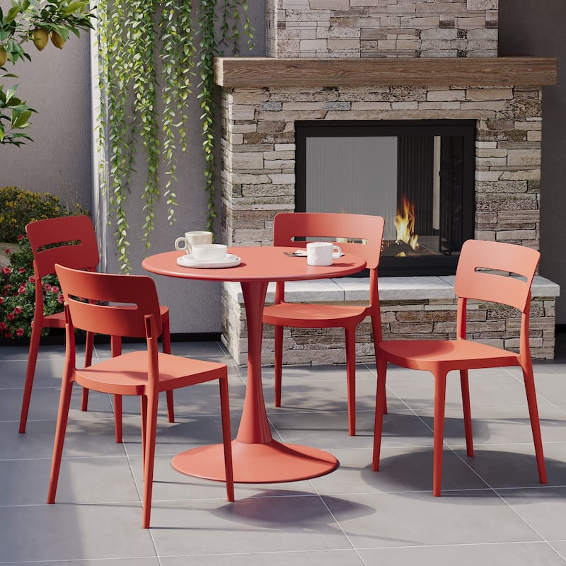 Frond and Form 4-Person Outdoor Round Dining Set
