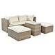 preview thumbnail 4 of 21, Outdoor Patio Furniture Set, 5-Piece Wicker Rattan Sectional Sofa Set
