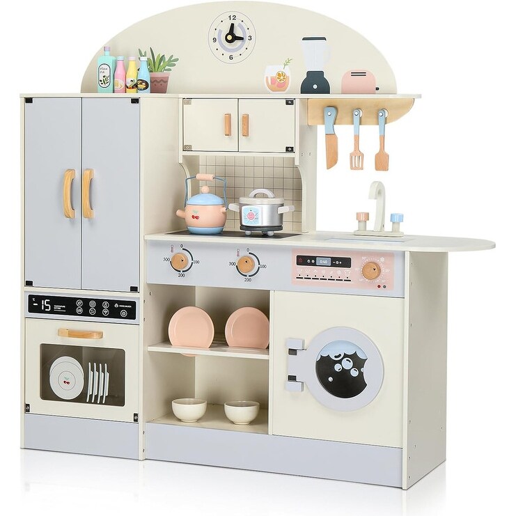 Wooden-Play-Kitchen-with-Toy- Wooden-Play-Kitchen-with-Toy-