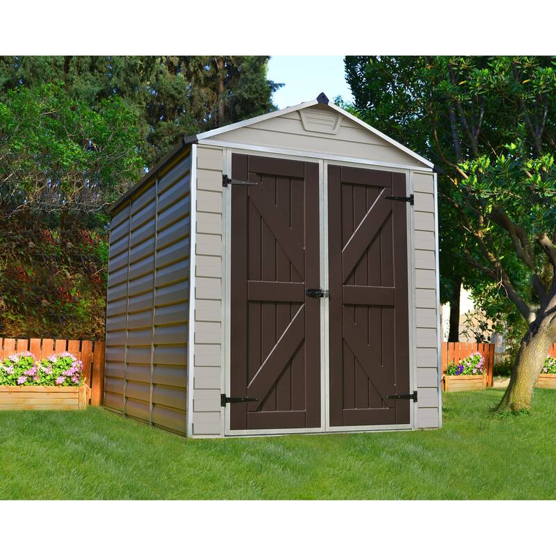 SkyLight 6 ft. x 8 ft. Tan Garden Outdoor Storage Shed - 6 ft x 8 ft