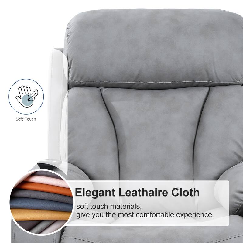 Small Power Lift Recliner Chair, Fabric Upholstered Heavy Duty Electric Recliner, Lounge Sofa Chair with Side Pocket