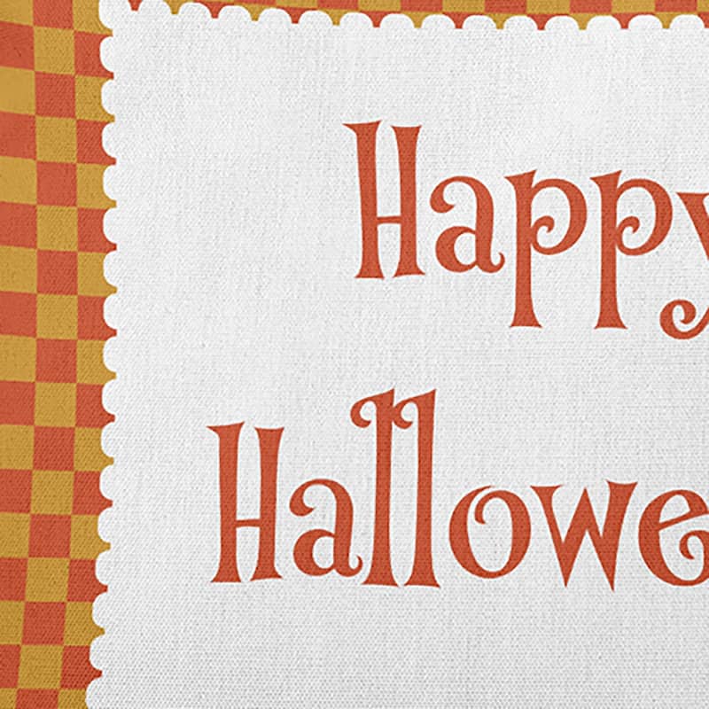 Halloween Happy Halloween Checks Accent Pillow