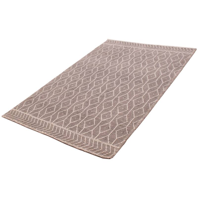 ECARPETGALLERY Braid weave Sienna Grey Wool Rug - 6'1 x 9'1