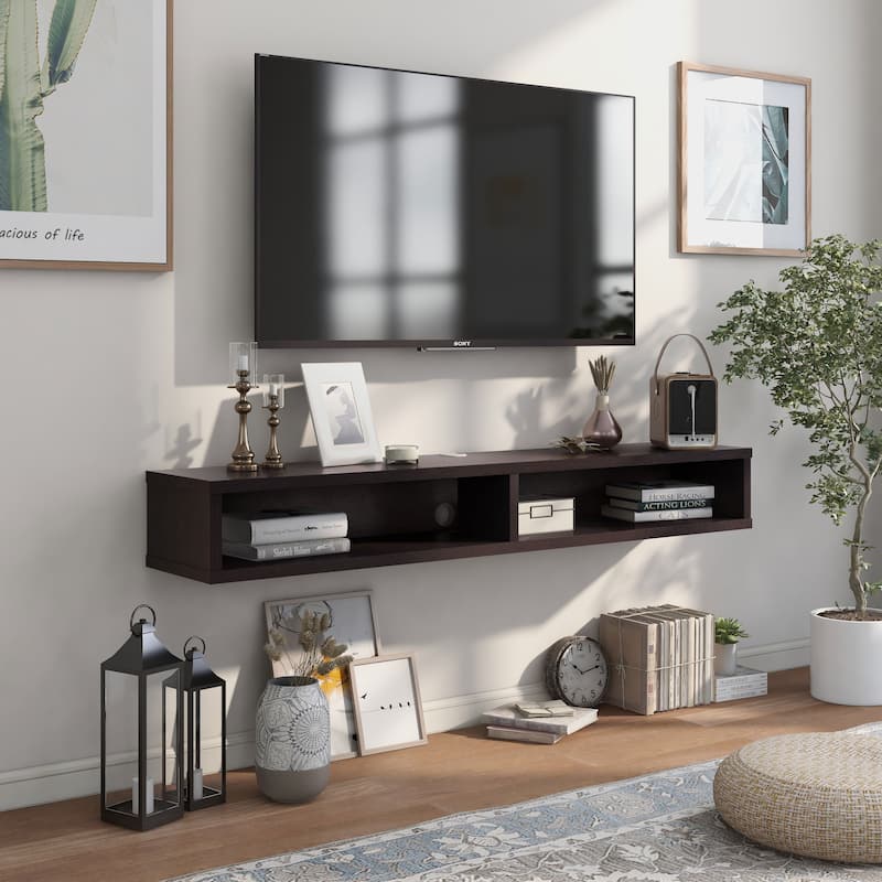 Rydstorp Modern 60-inch 2-Shelf Wall-mounted TV Console by Carson Carrington