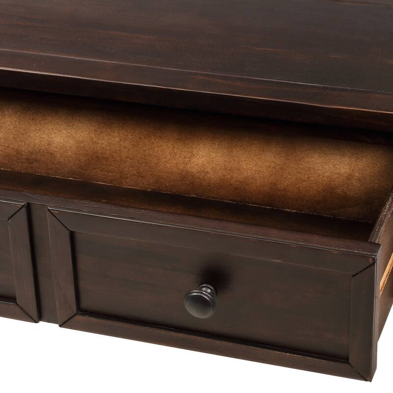 Console Table Sofa Table with Two Storage Drawers and Bottom Shelf for Living Room, Entryway