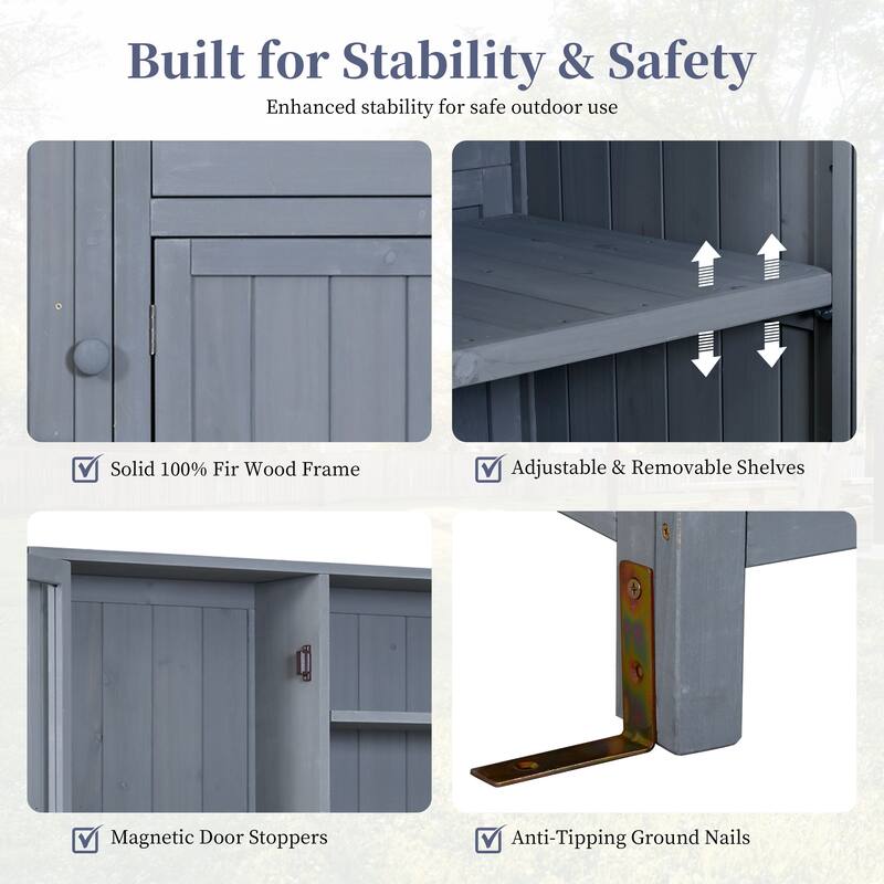 Roomfitters 65" Garden Potting Bench with Storage Hutch, Outdoor Potting Table & Prep Station, Drawer, Cabinet, Shelves