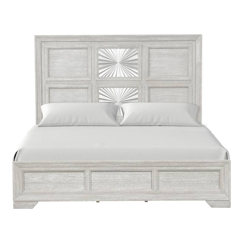 Furniture of America Jupiter 3-Piece Light Grey Wood Panel Bedroom Set