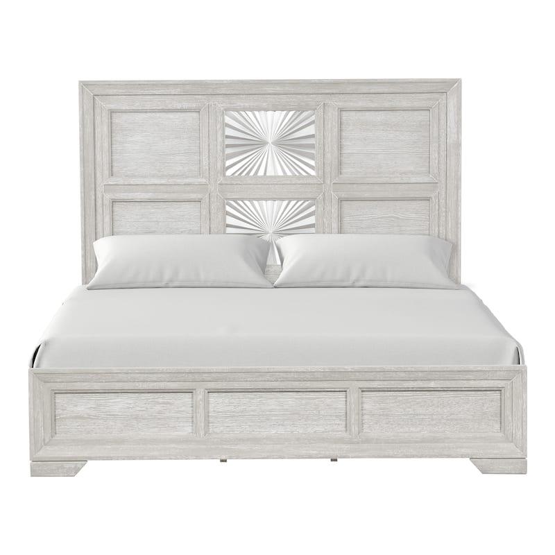 Furniture of America Jupiter 5-Piece Light Grey Wood Panel Bedroom Set