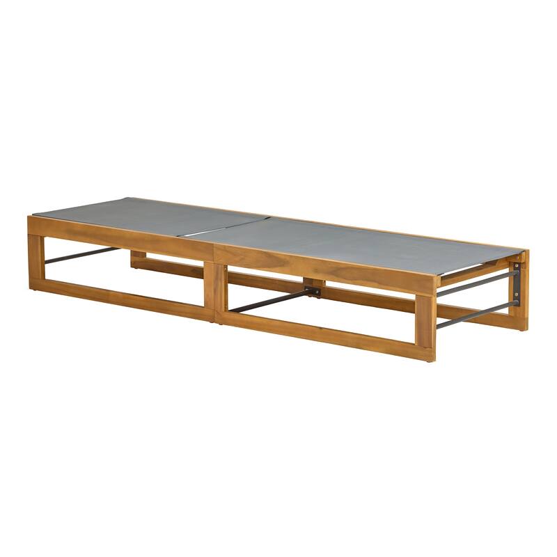 Emile Outdoor Mesh and Wood Chaise Lounge by Christopher Knight Home