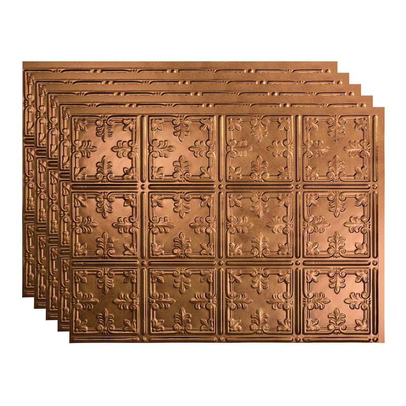 FASÄDE Traditional Style 10 Decorative Vinyl Backsplash Panel - 5 Pack - Antique Bronze