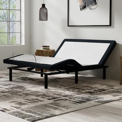 Queen Size Metal Smart Adjustable Platform Bed Base with Massage, USB Ports and LED Night Light