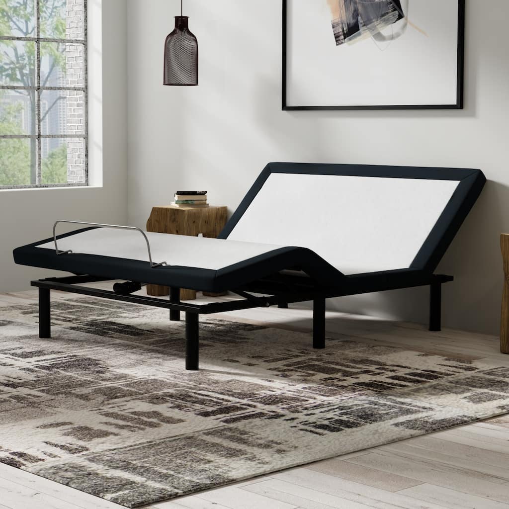 Queen Size Metal Smart Adjustable Platform Bed Base with Massage, USB Ports and LED Night Light